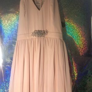 Small blush pink long formal dress (worn once)!